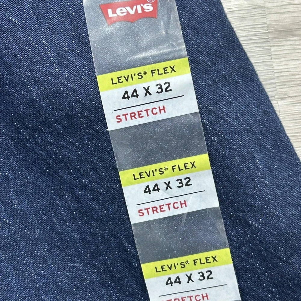 NEW Levis 505 Jeans‎ Mens 44x32 Blue Regular Straight Flex Denim Big & Tall